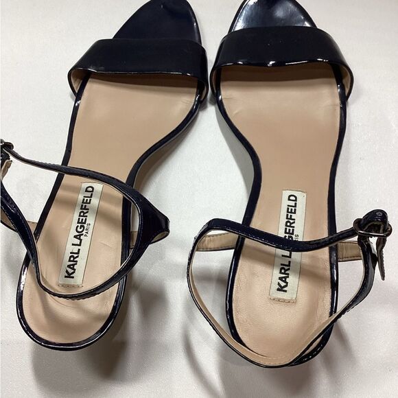 Karl Lagerfeld Black Heels Minimalist Design - Picture 8 of 14